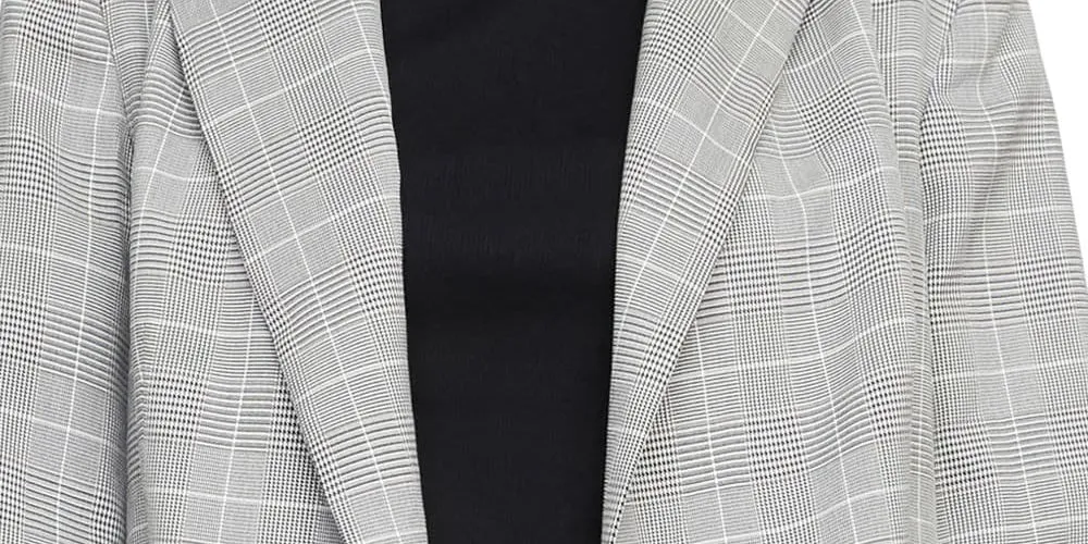 Sanctuary Women's the Boss Lady Plaid Double Breasted Blazer Grey Size XS