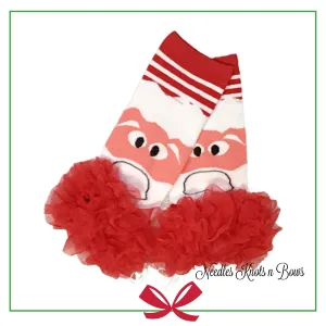 Santa Claus Christmas Ruffled Leg Warmers