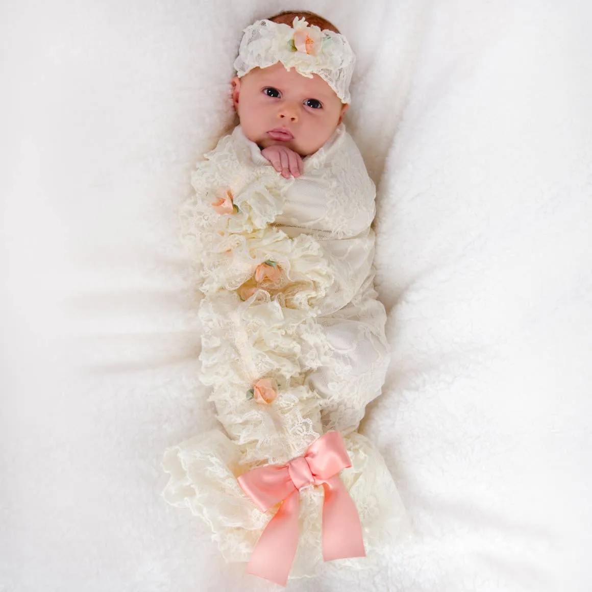 Satin Bud Lace Swaddle Set