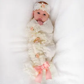 Satin Bud Lace Swaddle Set