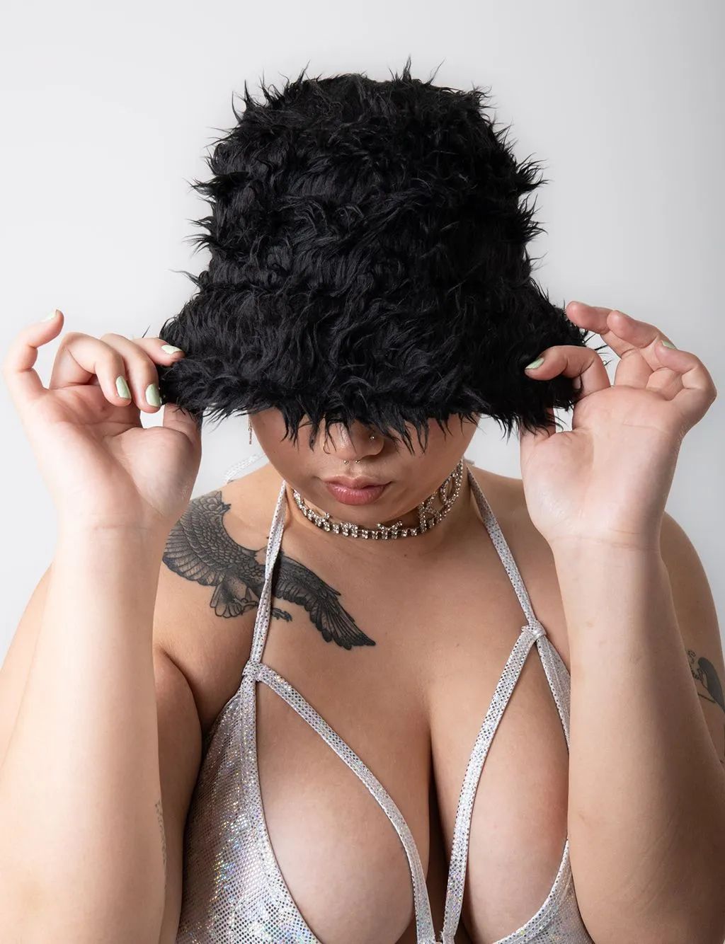 SHAGGY FUZZY HAT - BLACK