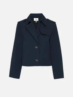 Short Trench Jacket -- Navy