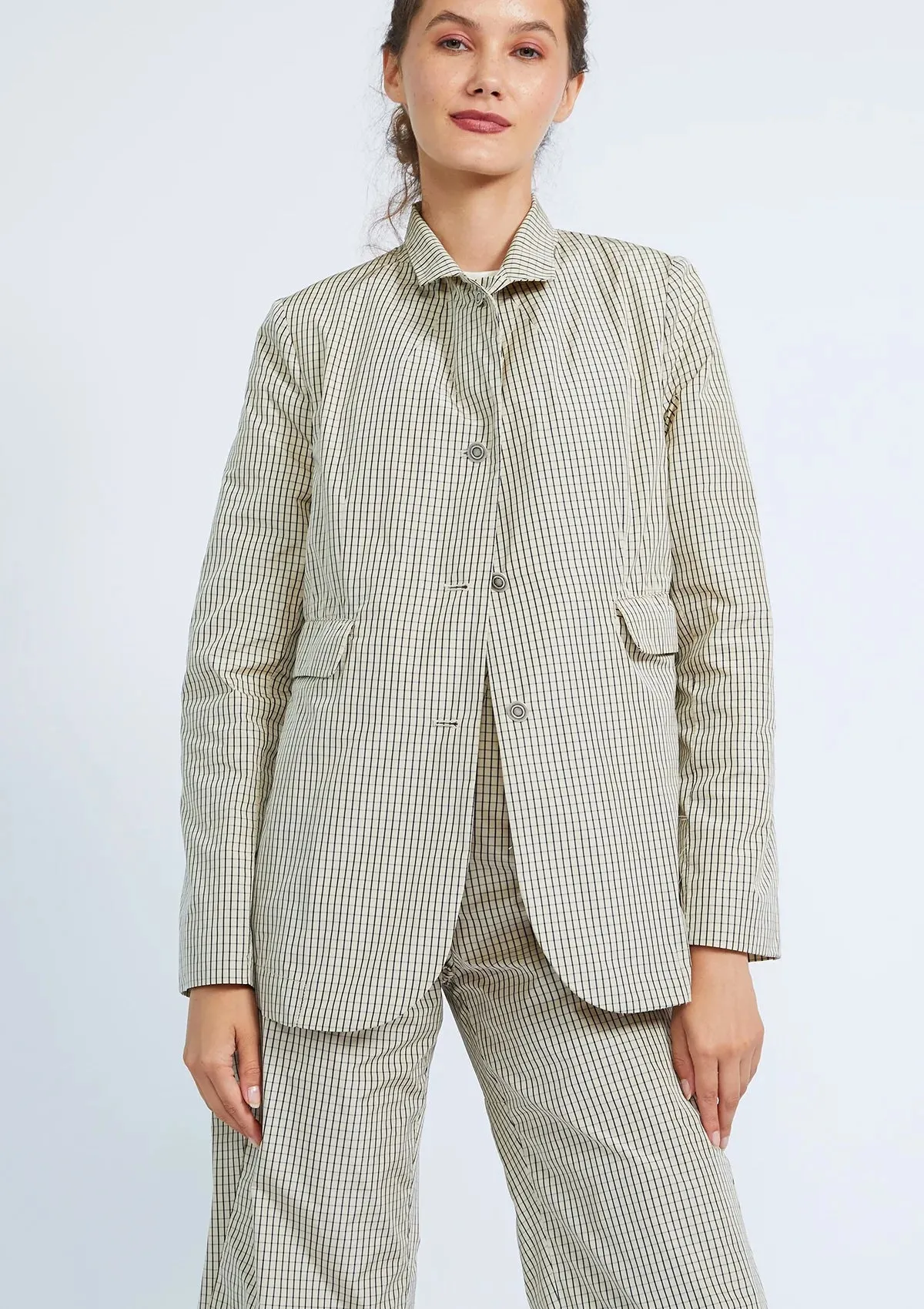 Shosh Painters Jacket in Checked Print