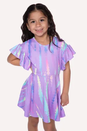 Simply Soft Ruffle Sleeve Easy Dress - Orchid Holo Batik