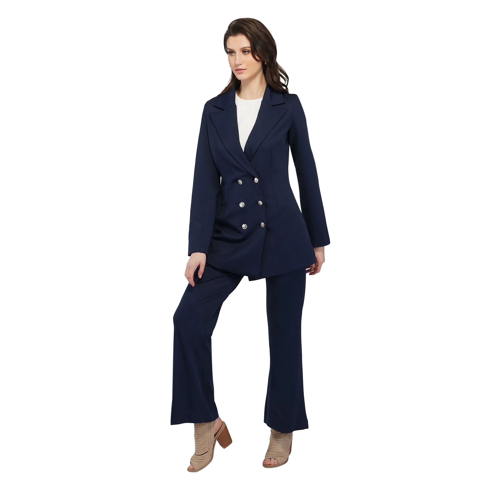 SLAY. Women's Formal Navy Blue Blazer Pant Co-ord Set