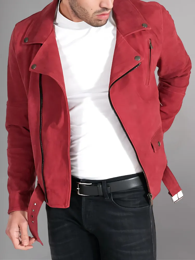 Slim Tan Brown Biker Leather Jacket