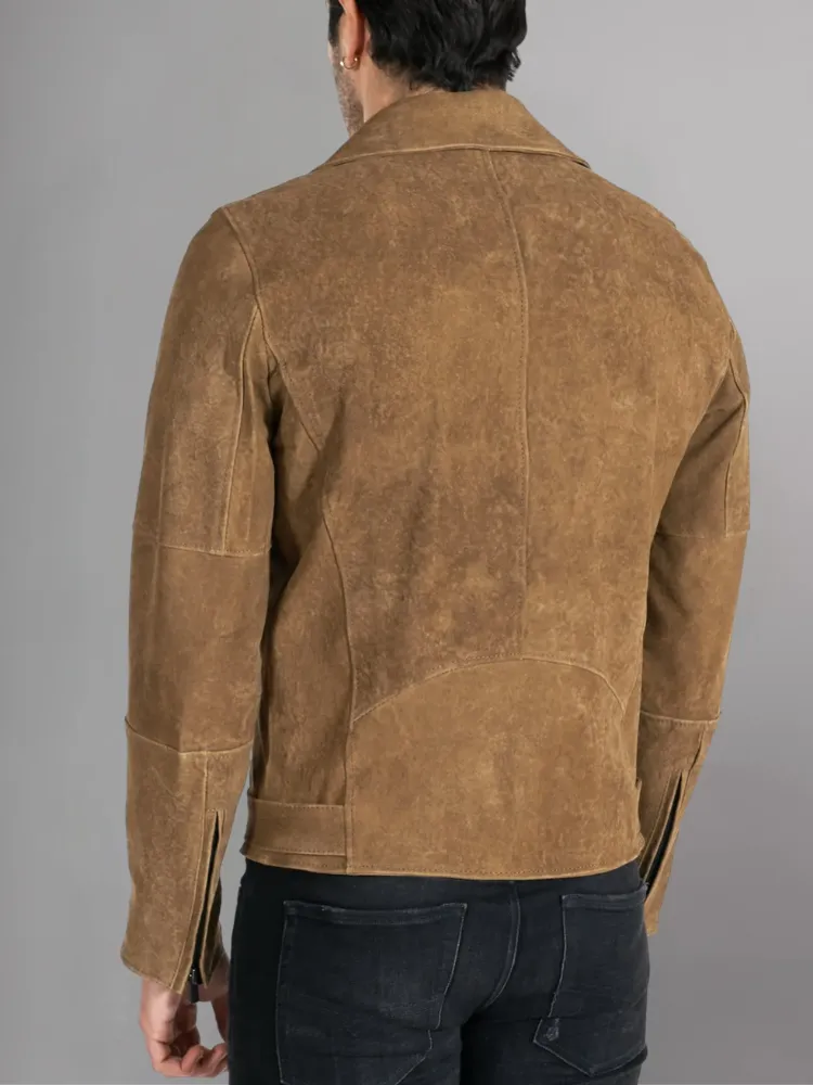 Slim Tan Brown Biker Leather Jacket