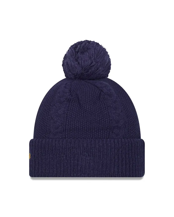 ST. LOUIS BLUES LADIES NEW ERA NOTE CABLE POM KNIT - NAVY