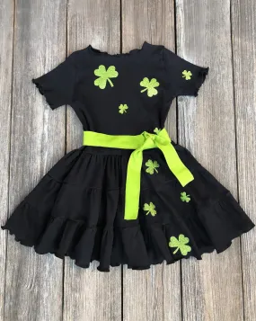 St. Patricks Day Clover Girl Dress