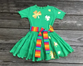 St. Patricks Day Girl Clover Dress