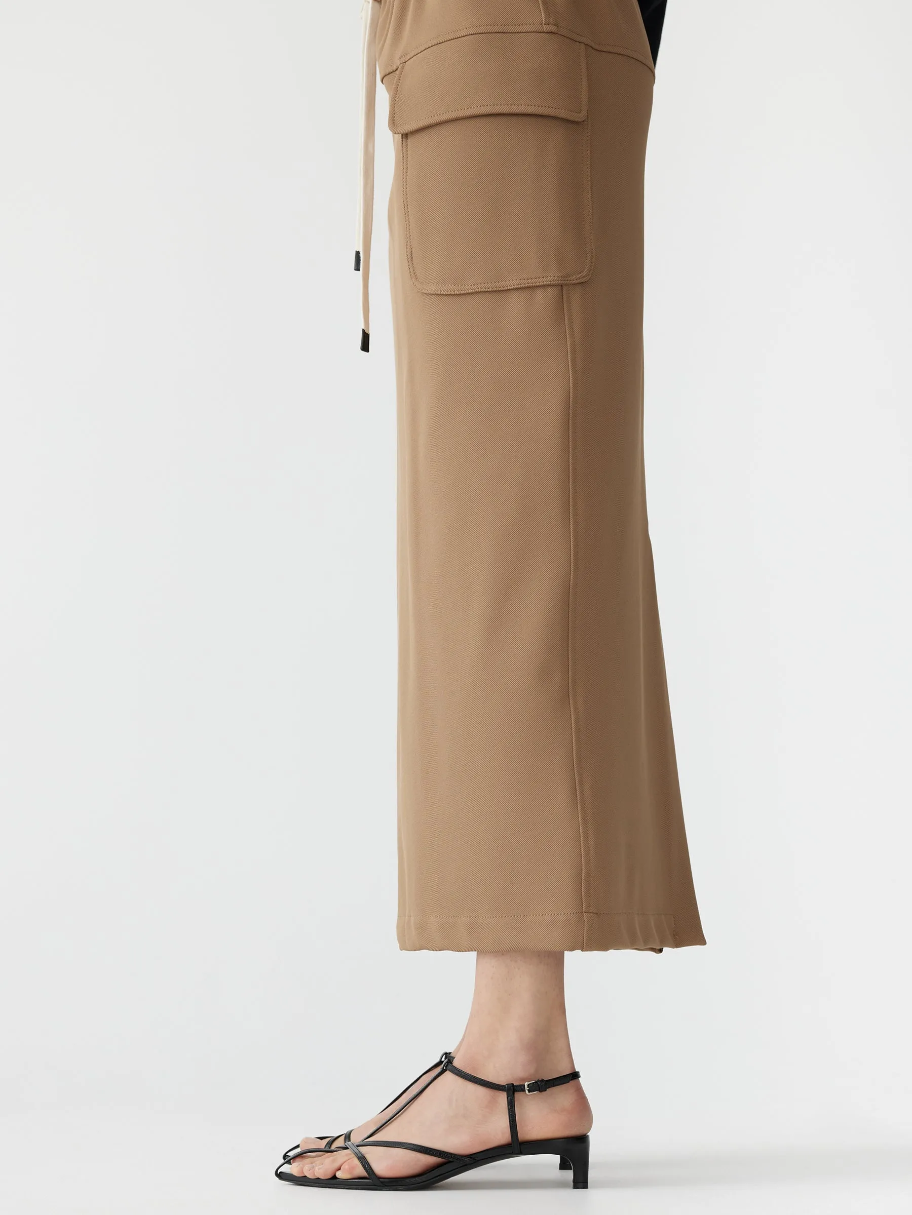 stretch twill utility skirt