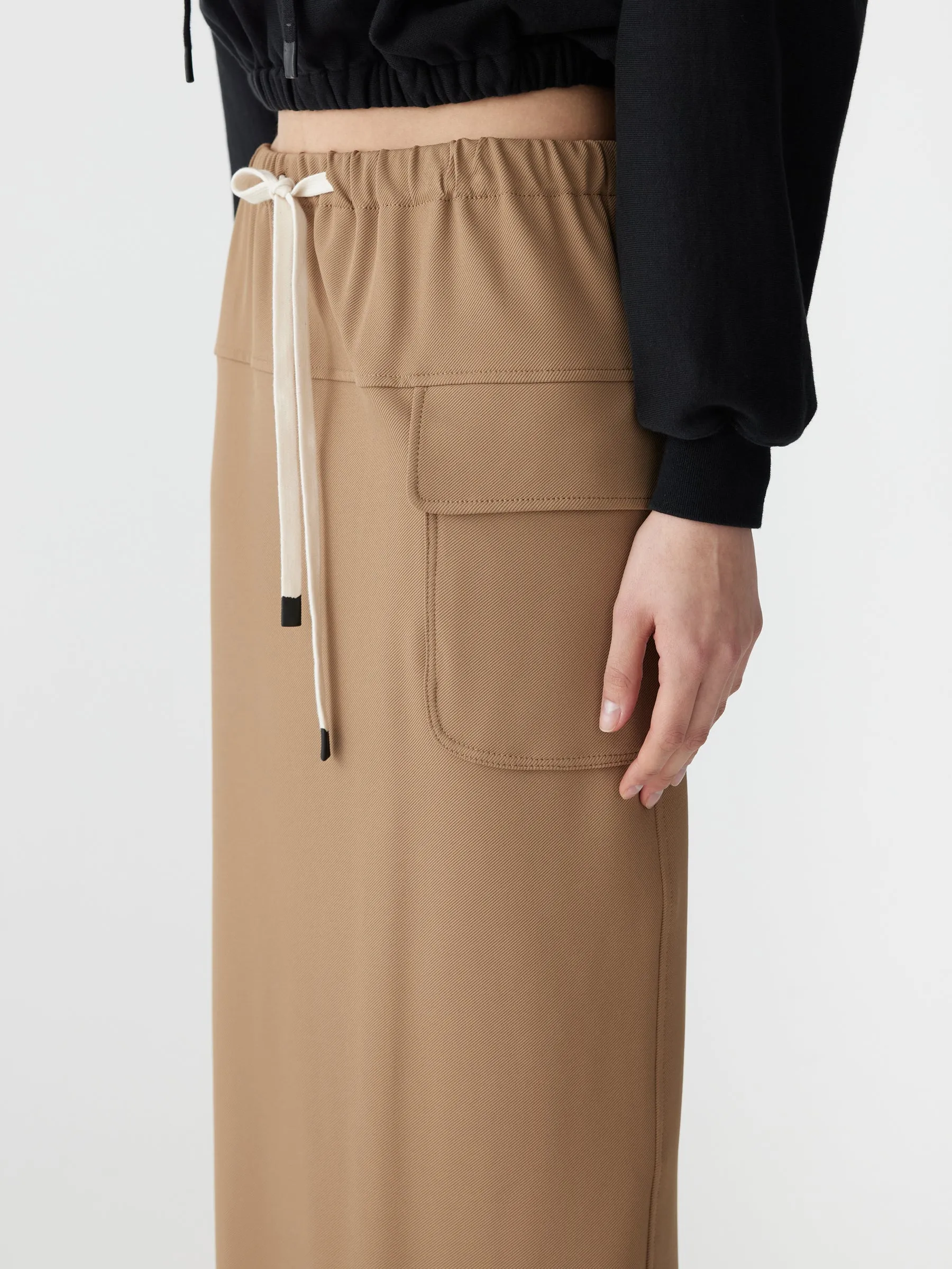 stretch twill utility skirt