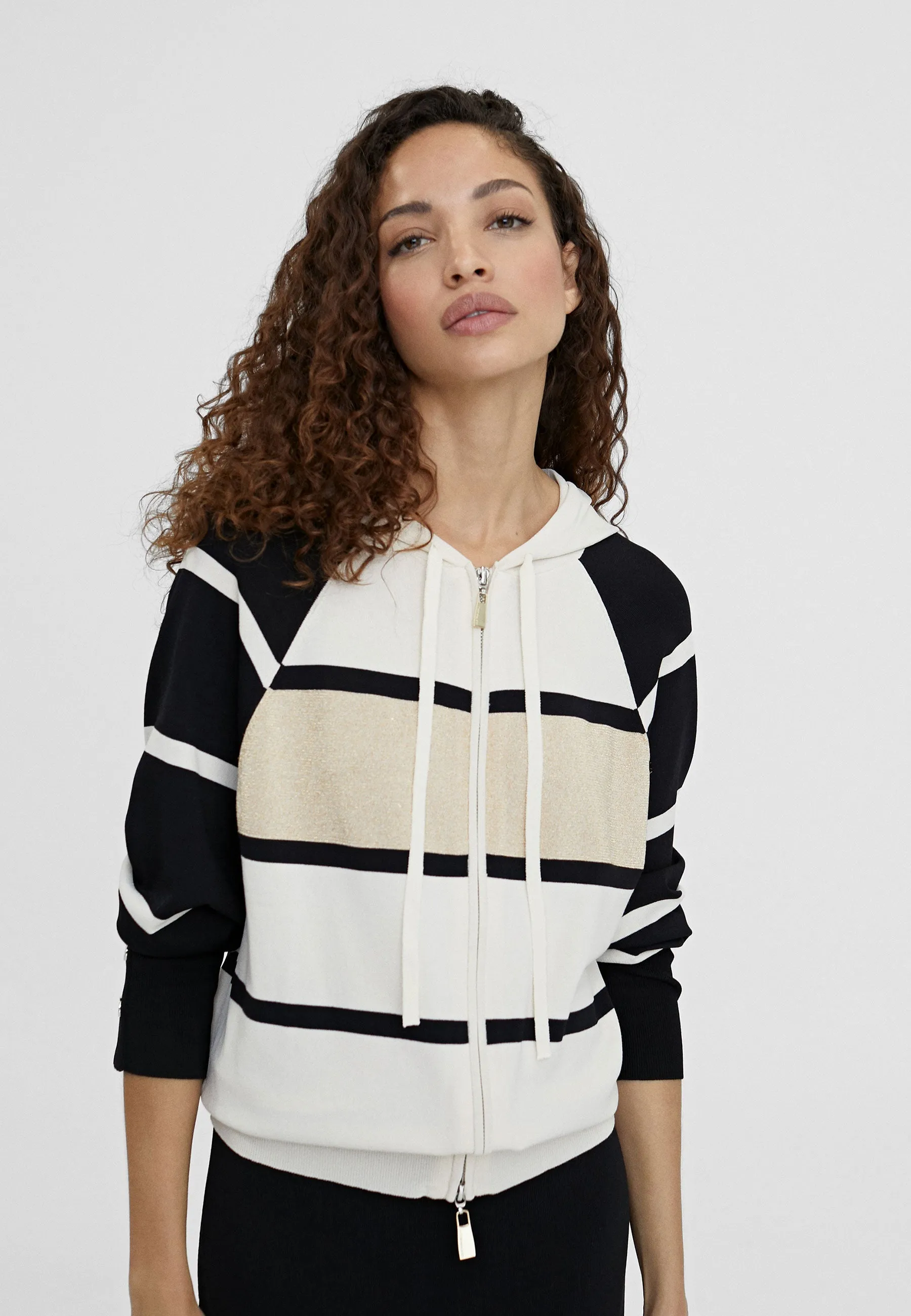 Striped jacket with hood