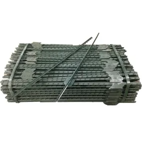 Studded Steel T-Post - Made of Tough Rail Steel - Green, 5 ft or 6 ft (Southern California Delivery)