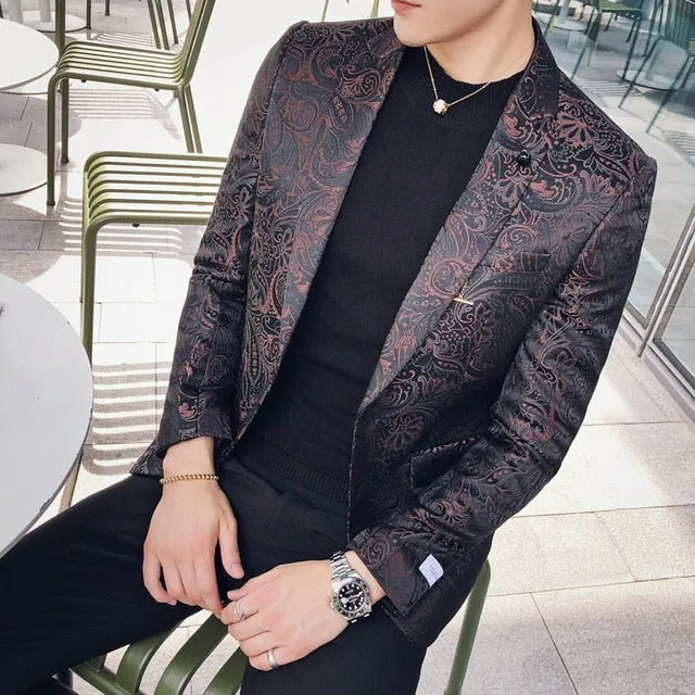 Stylish Baroque Fancy Slim Fit Blazer