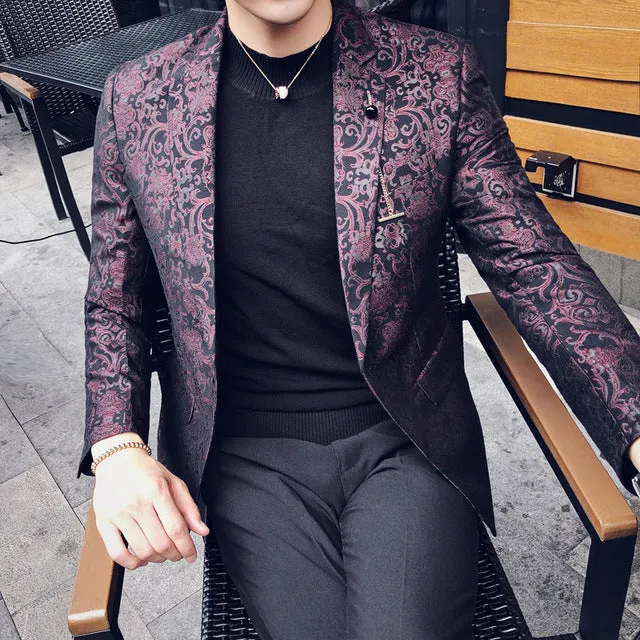 Stylish Baroque Fancy Slim Fit Blazer