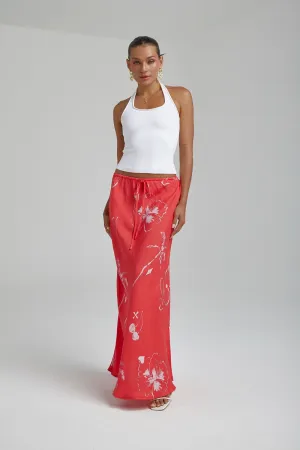 SUMMI SUMMI | RELAXED MAXI SKIRT - RED DRAGON OF HEARTS