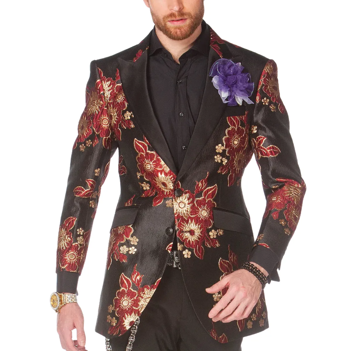 Sun F. Semi Long Floral Blazer