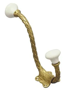 Superior Brass Hat & Coat Hook PB 150mm (Porcelain Ball)