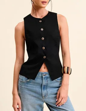 Tabitha Button Front Vest Top