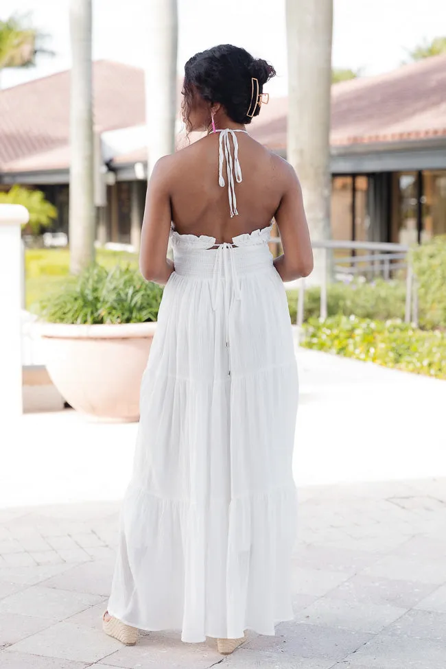 Take A Breath White Tiered Smocked Top Maxi Dress FINAL SALE