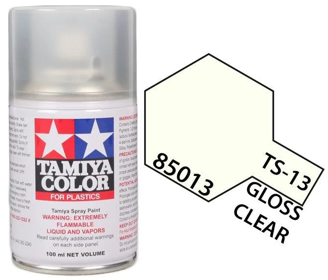 Tamiya 85013 TS-13 Gloss Clear Top Coat Lacquer Spray Paint 100ml TAM85013