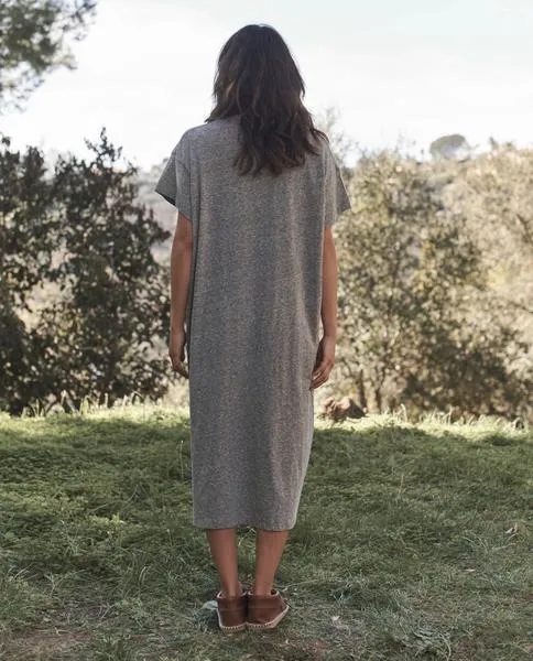 The Great - The Button Side Dress Heather Grey