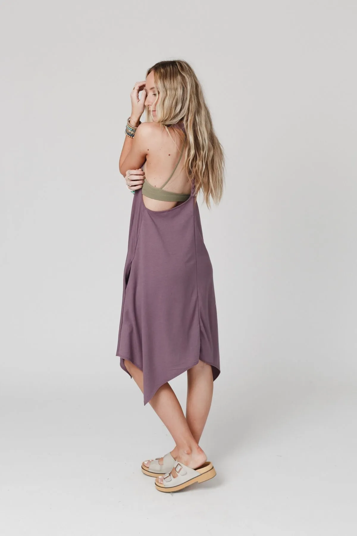 The Nest Morning Dew Uneven Edge Mini Dress - Lavender