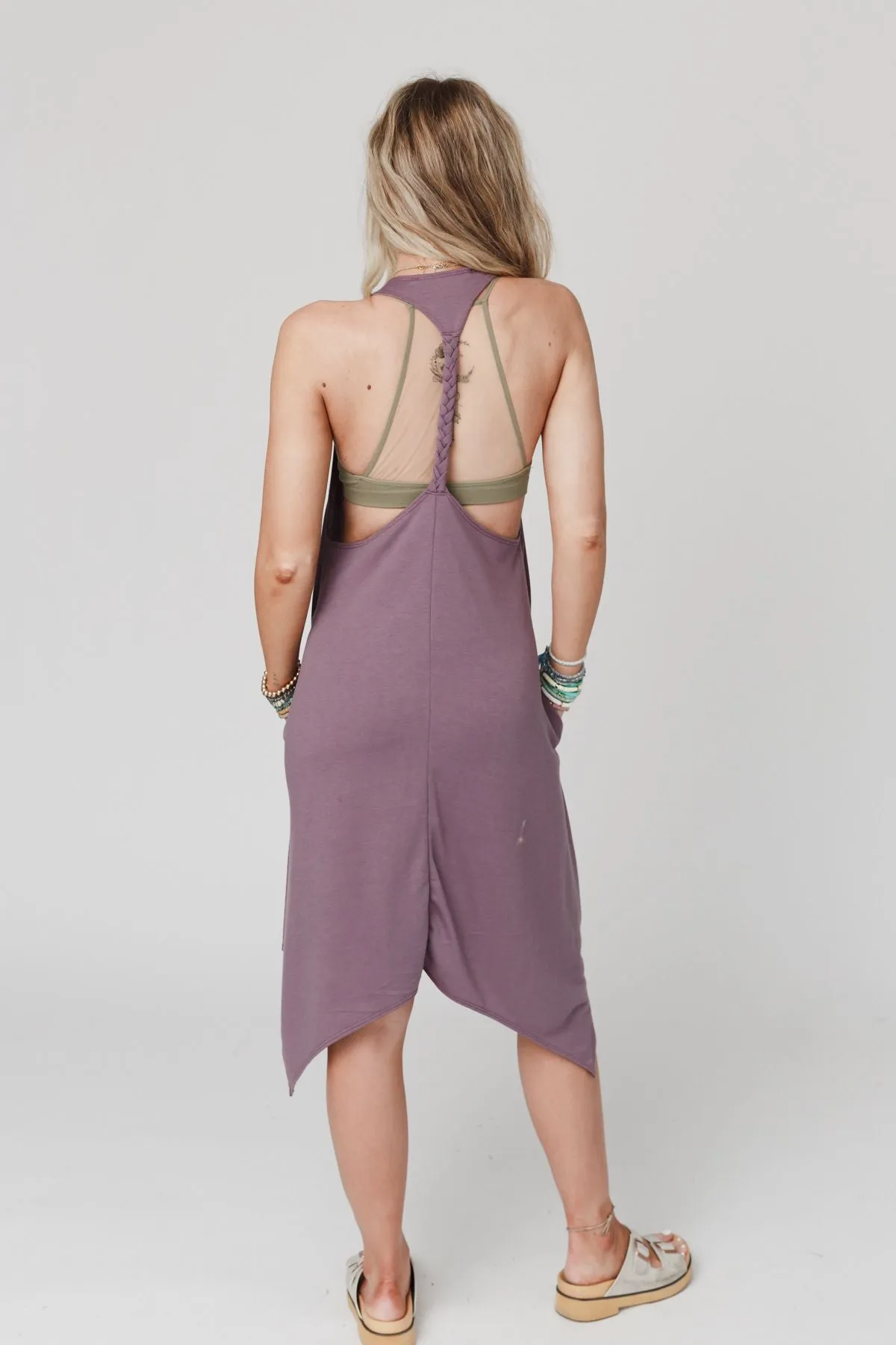 The Nest Morning Dew Uneven Edge Mini Dress - Lavender