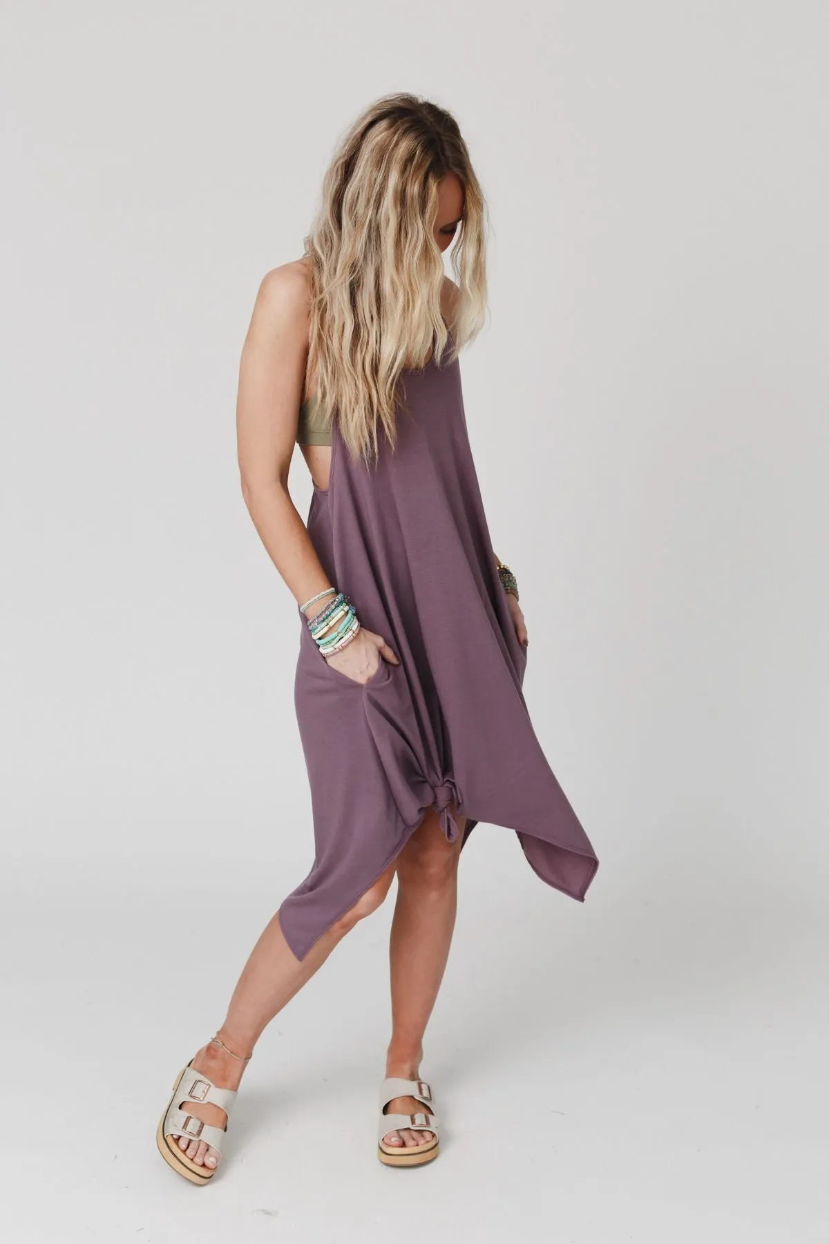 The Nest Morning Dew Uneven Edge Mini Dress - Lavender