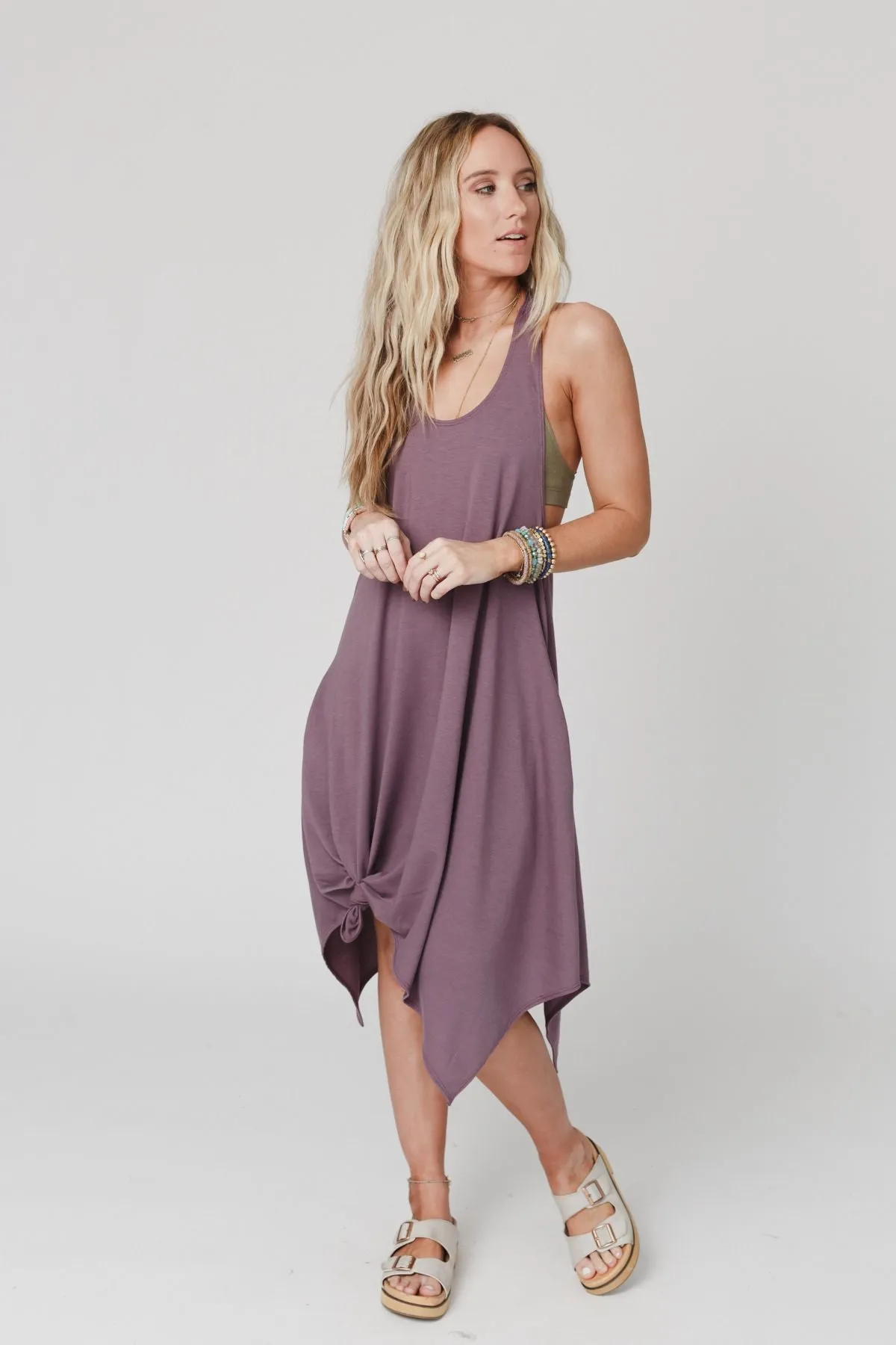 The Nest Morning Dew Uneven Edge Mini Dress - Lavender