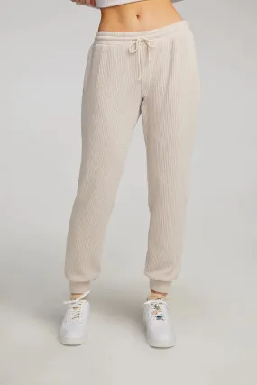 The Ribbed Pull On Jogger Pant by Saltwater Luxe - Nude