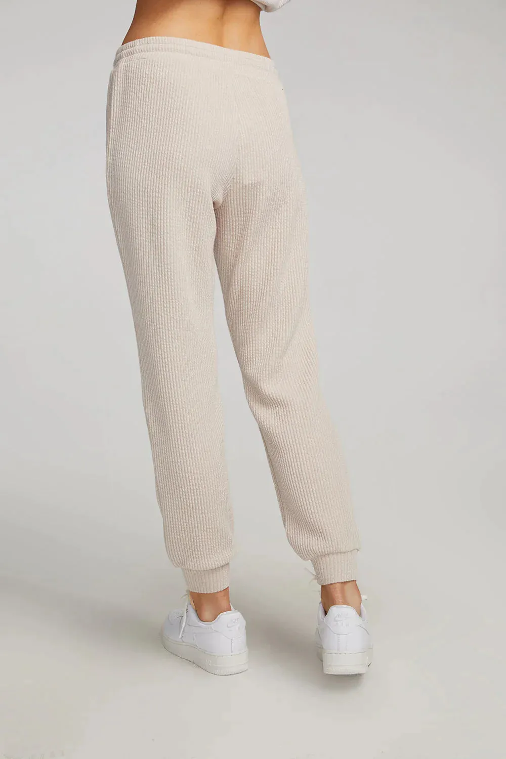 The Ribbed Pull On Jogger Pant by Saltwater Luxe - Nude