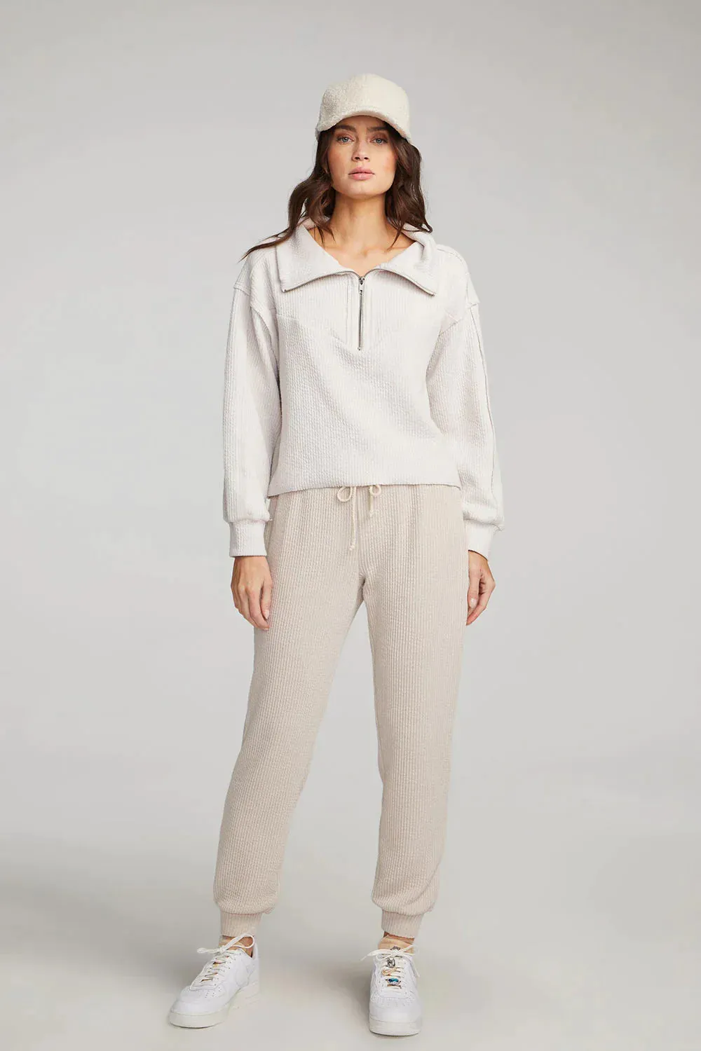 The Ribbed Pull On Jogger Pant by Saltwater Luxe - Nude