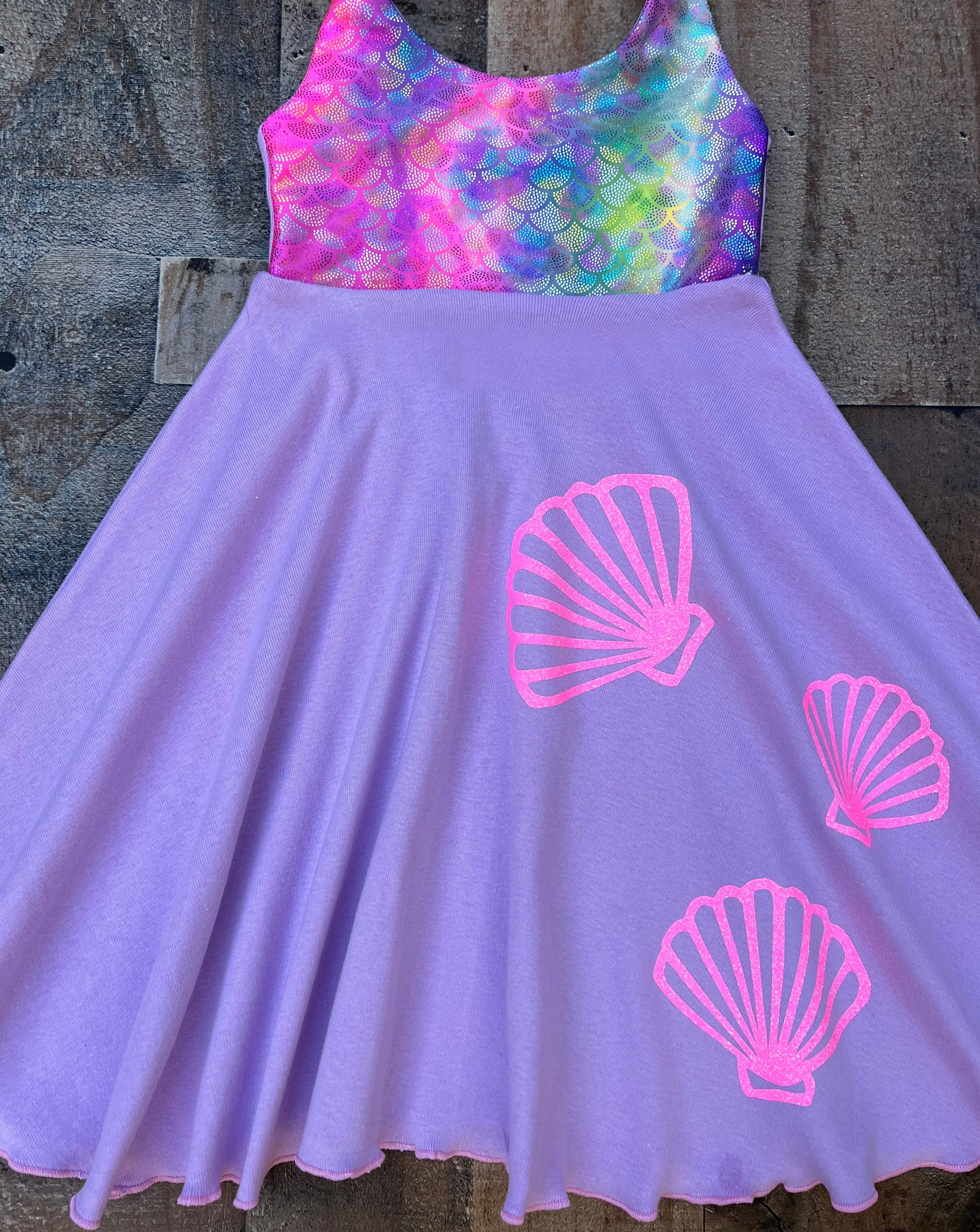 Tie Dye Lavender Mermaid Dress