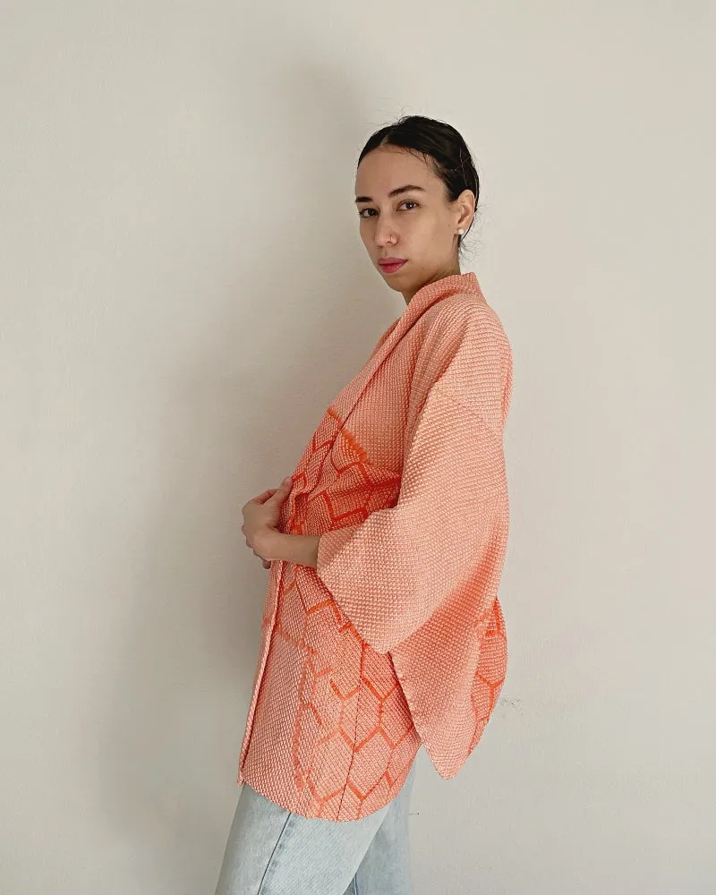 Tortoise in coral Haori Kimono Jacket