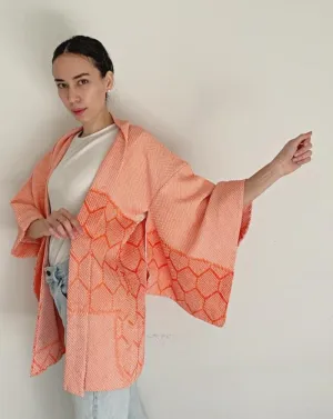 Tortoise in coral Haori Kimono Jacket