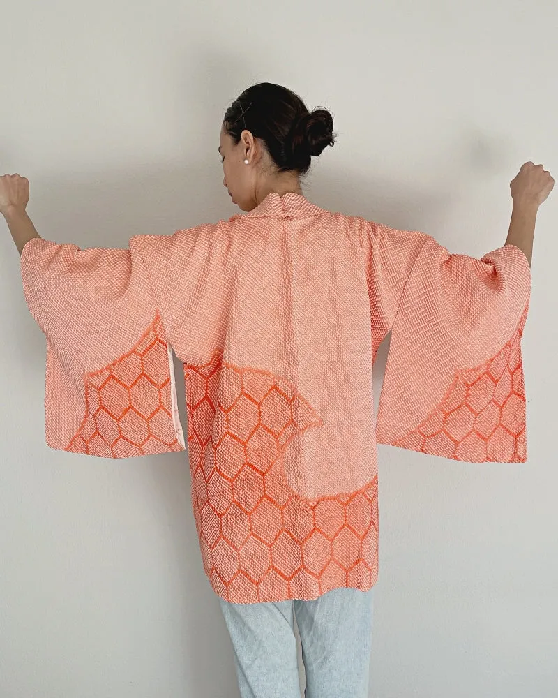 Tortoise in coral Haori Kimono Jacket