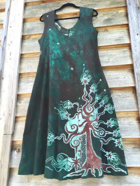 Trees of the Mystic Forest Organic Cotton Batik Dress