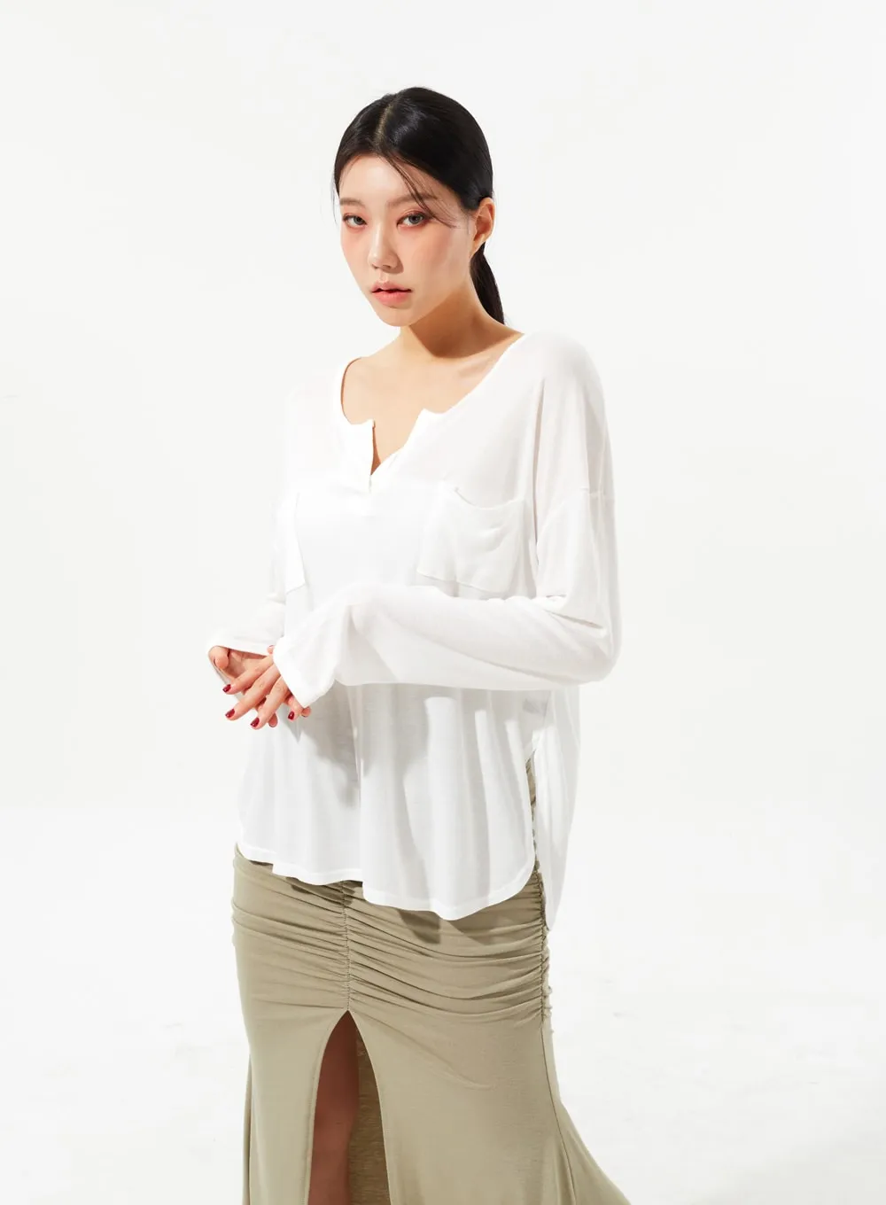 Twin Pocket Oversized Top IM322