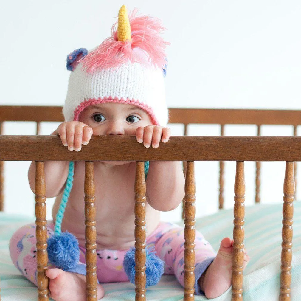 Unicorn Pastel Earflap Beanie Hat