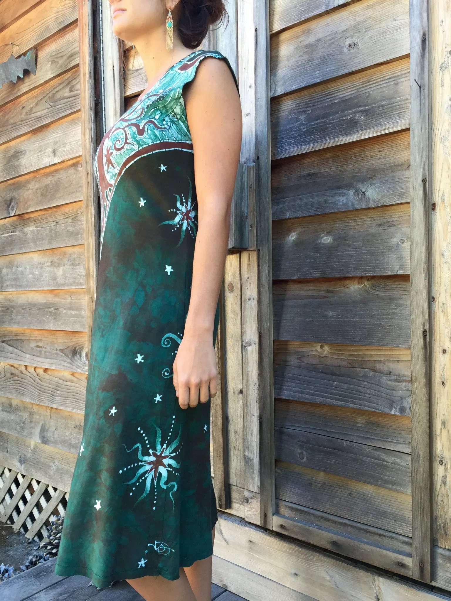 Usnea in the Oak Tree Organic Cotton Batik Dress