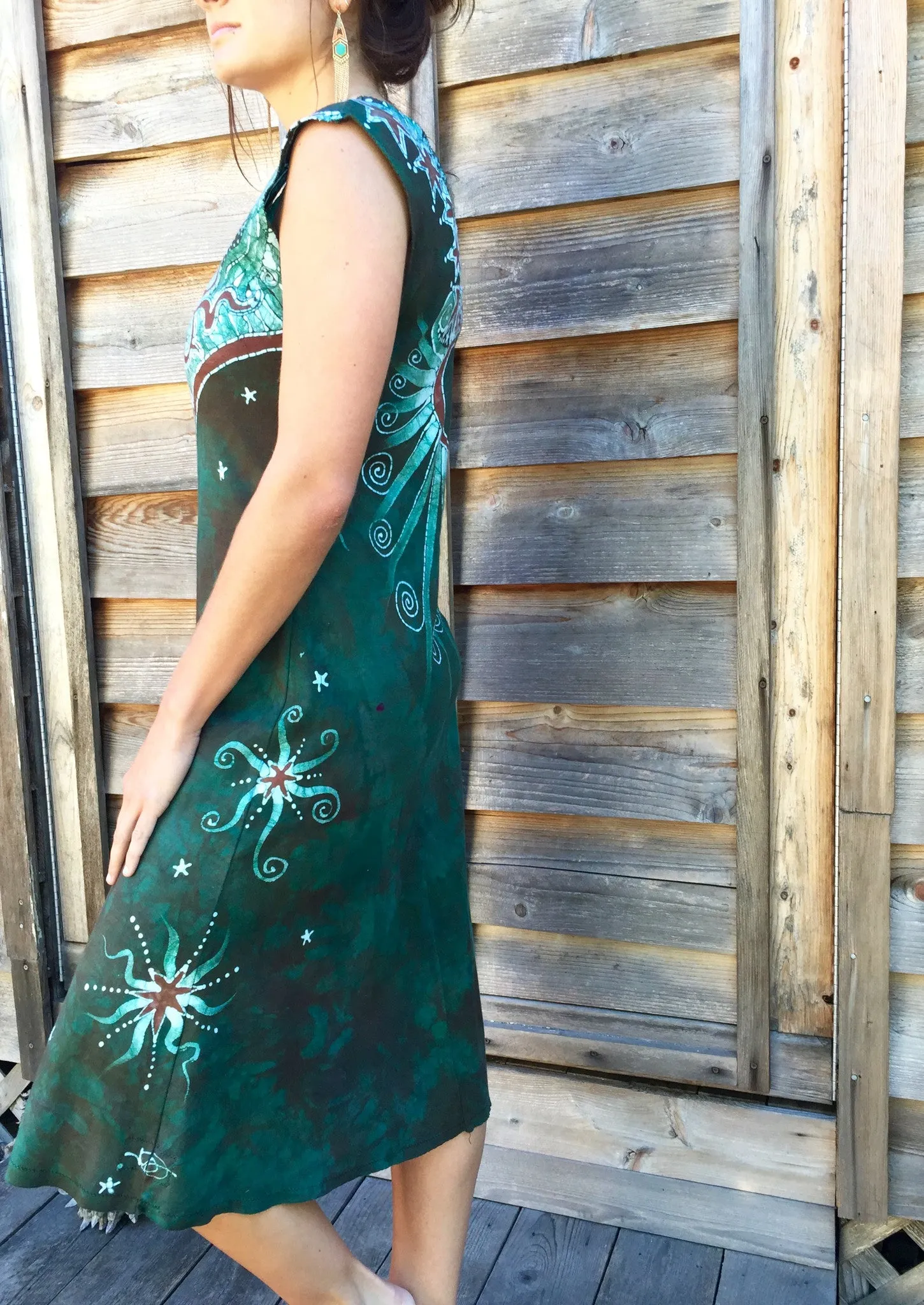 Usnea in the Oak Tree Organic Cotton Batik Dress