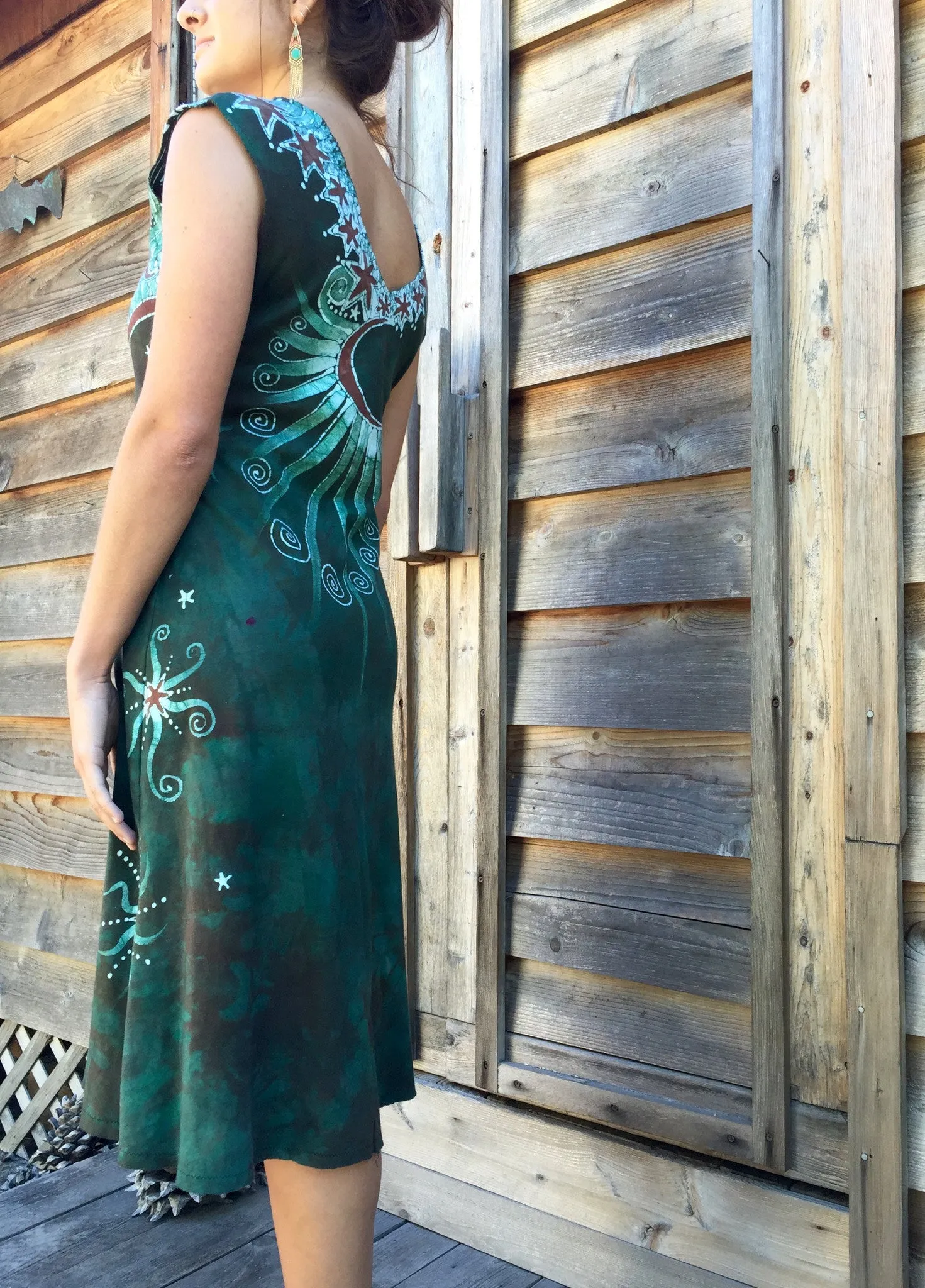 Usnea in the Oak Tree Organic Cotton Batik Dress