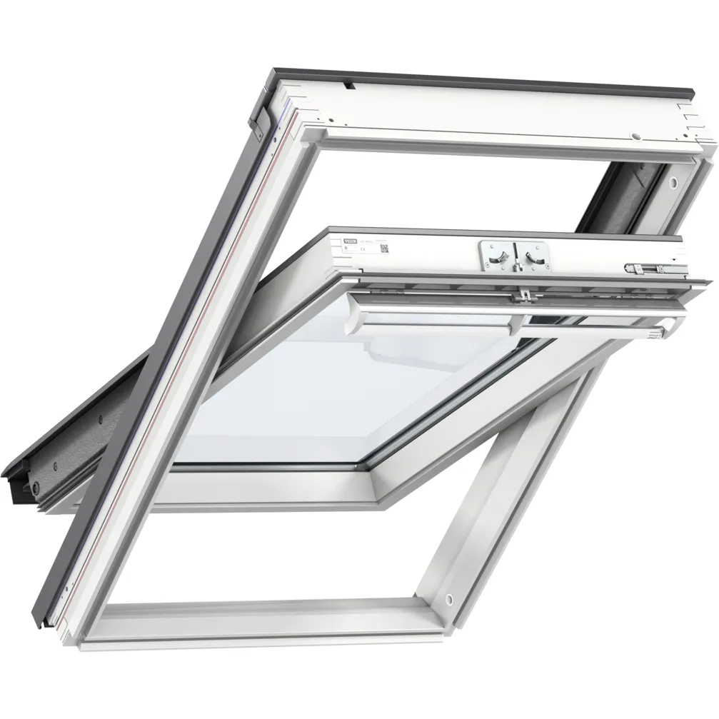 VELUX GGL FK06 2067 High Energy Efficiency Glazing White Painted Centre-Pivot Window (66 x 118 cm)