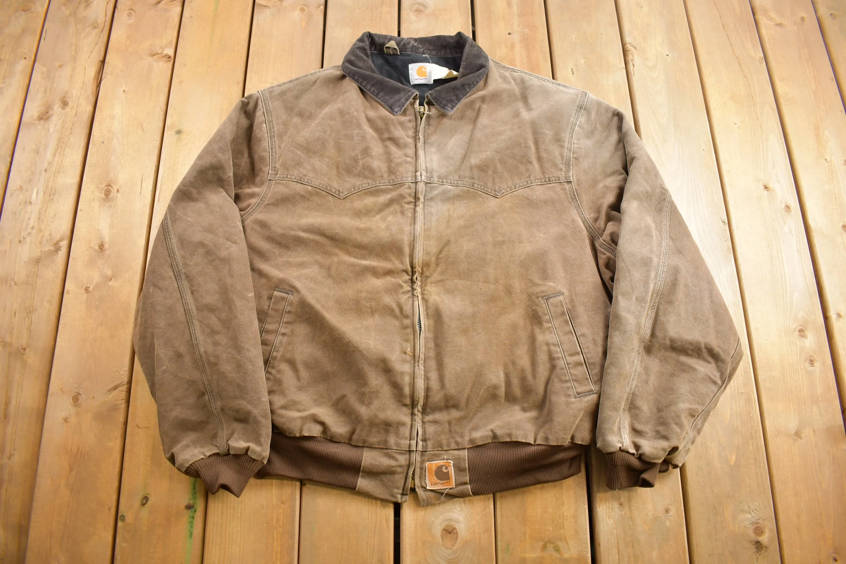 Vintage 1980s Carhartt Brown Santa Fe Work Jacket