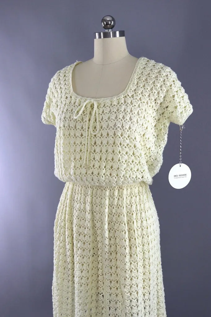 Vintage Ivory Knitted Day Dress