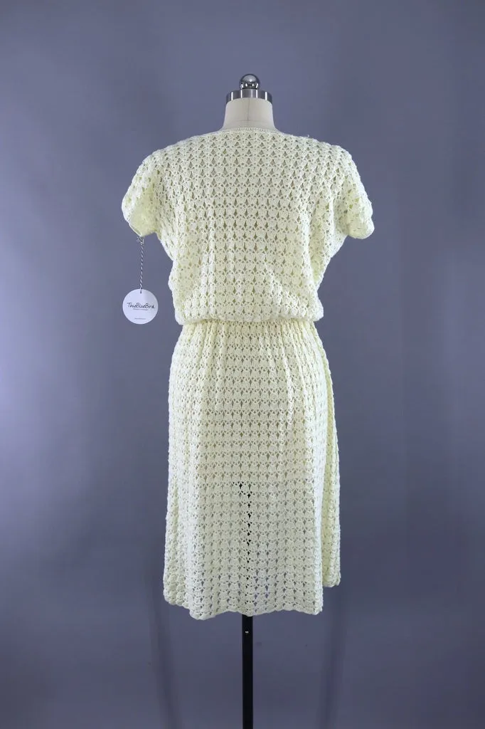 Vintage Ivory Knitted Day Dress