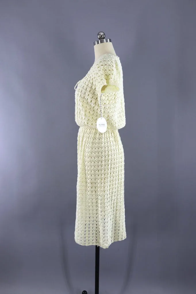 Vintage Ivory Knitted Day Dress