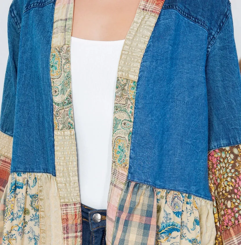 Western Boho Chic: Tiered Patchwork Top